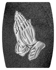 DAREC-516-SL-SH-BK Silver Praying Hands Shimmer Black